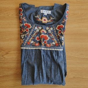 Embroidared Smock Dress